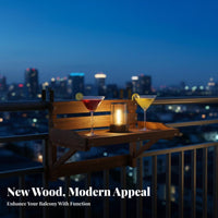 Foldable Railing Desk Space-Saving Hanging Table Sturdy Construction for Deck