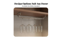 Stainless Steel Hanging Stemware Rack Space Saving Hanging Stemware Holder Rust-Proof Inverted Wine Glass Holder Easy Installation for Restaurant Owners, Homeowners, Adults, Dining Room