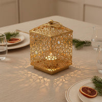 Hollow Metal Candle Holder Atmospheric Lighting Vintage Table Centerpiece