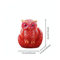 Tea Table Accessory Owl Ornament Glossy Finish Resin Owl Figurine Expressive Eyes Home Decor for Living Room
