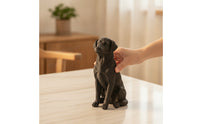 Resin Sitting Dog Figurine Seated Dog Figurine Tabletop Ornament Carved for Collectors, Living Room, Entryway, Office, Bookshelf
