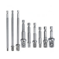 9 Pieces Socket Adapter Set Chrome Vanadium Steel Power Tool Accessory