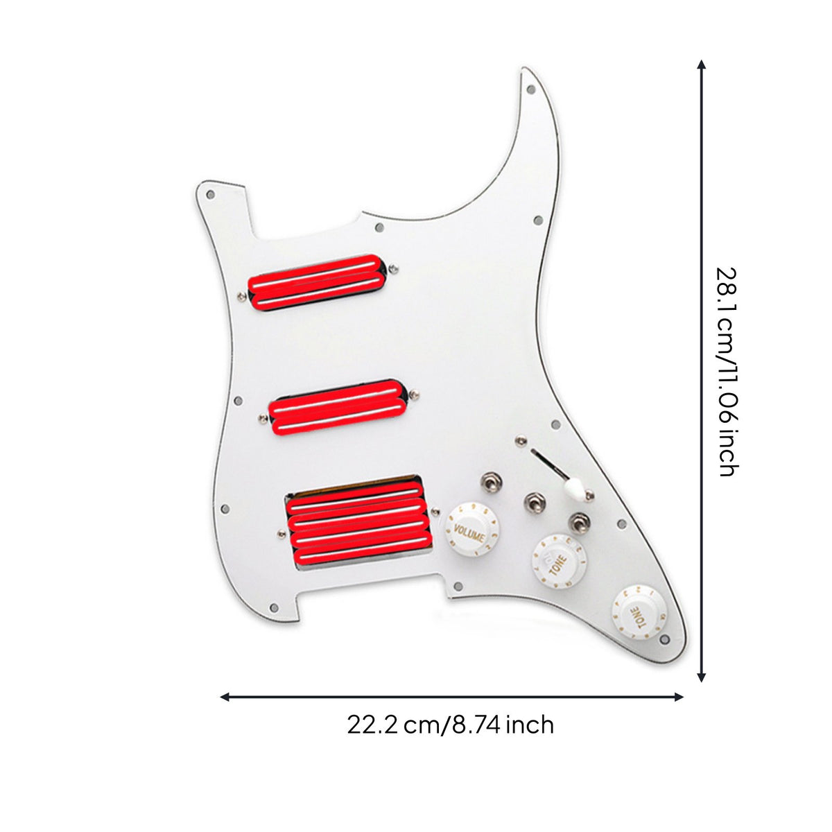 Coil Split Switch Standard Design Loaded Pickguard Pre-Wired SSH Prewired Pickguard Assembly for DIY Builders, Guitarists