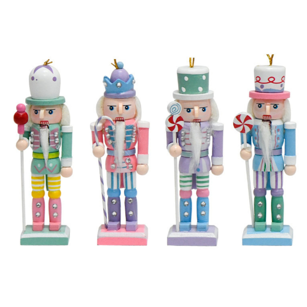 4 Pieces Nutcracker Figurine with Holiday Sweet Nutcracker   Tabletop Decor for Decorators, Collectors, Holiday Displays, Shelves