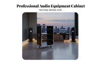 Mobile Audio Rack Locking Casters Mobile Equipment Case Removable Front and Rear Doors Rolling Audio Rack for Artists, DJs, Live Performance, Stage