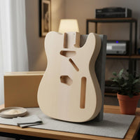 Easy to Customize Traditional Line Design Guitar Kit 21 Frets DIY Guitar Set Unfinished Wood Single-Cutaway Guitar Body Kit Noise Reduction for Beginners