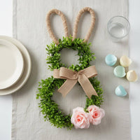 Easter Bunny Wreath Lightweight Holiday Decoration Handmade Look
