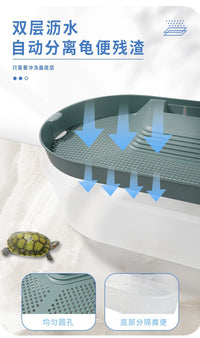 乌龟缸家用巴西龟专用盆养殖箱带盖饲养龟箱造景别墅房子水族箱