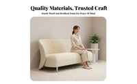 Minimalist aesthetic Scalloped rear Settee firm-density Foam Cushions Reception Sofa Easy to Assemble Commercial Furniture Textured Upholstery for Business Owners, Interior Designers, salon, Hotel Lobby, Lounge Area, Living Room