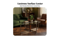 Two-Levellevel Oval Table Tempered Glass Top Living Room Furniture Minimalist Design Rounded Edges for Homeowners, Adults