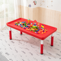 Kids Activity Table, Height Adjustable Tuff Tray for Messy Play, 120cm x 50cm Rectangular Water Table, Synthetic Polymer for Kindergarten
