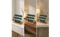 Jewelry Organizer with Wooden Base Upscale Look Jewelry Display Stand Stable for Vanity, Retail Counter