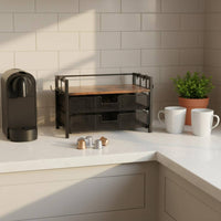 Double Layer Coffee Pod Organizer Space Saving Coffee Capsule Holder Rust Resistant Home Storage