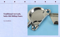 Sliding Door Security Lock, Adjustable Curved Panel Lock, Reinforced Aluminum Alloy, Easy to Install for Home & Office