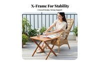 Foldable Design Woven Rope Recliner Portable Lounge Chair Weather Resistant Outdoor Furniture Year-Round Use for Families, Sunbathers, Balcony, Courtyard, Garden, Backyard