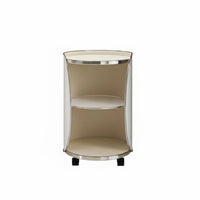 Wheeled Side Table Minimalist aesthetic Cylindrical Rolling Cabinet Space Saving