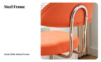 Armless Low-Back Roller Chair Five-Star Base Armless Rolling Stool Thick Cushion