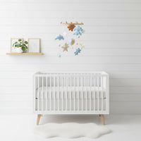 Felt Crib Mobile No Assembly Sun and Hot Air Balloon Mobile Gender-Neutral