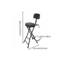 Guitar Chair with Backrest Foldable Folding Guitar Stool Portable for Musicians