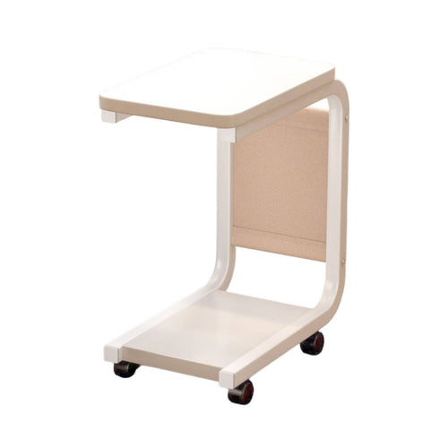Side Table with Storage Pocket-Saving Side Table with Storage Pouch Sturdy for Small Areas