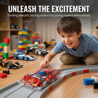 4WD Assembly Car Kit Electric-Powered Mini 4WD Race Car Develops Hands-On Skills for Children, Hobbyists, Indoor Play, School Projects, Display Shelf 888