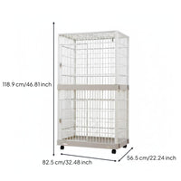 3 Tier Cat Cage Easy to Clean Multi Level Feline Enclosure Spacious Interior for Indoor