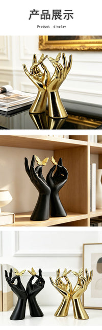 Gold Butterfly Resin Figurine for Living Room
