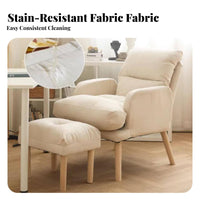 Reclining Armchair with Ottoman Multi-Position Recline Armchair and Ottoman Set Long-Lasting Textile High Weight Capacity