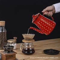 Enamel Coffee Pot Thickened Enamel Coffee Pot with Fine Spout for Pour-Over and Cold Water