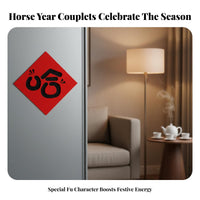 Magnetic Seasonal Couplets, 2026 Horse Year, Non-Woven, Creative Decor