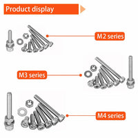 1080pcs Screw Assortment Kit, 304 Stainless Steel, Cylindrical Head Hex Socket Screws and Nuts