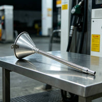 Metal Gooseneck Funnel Heavy Duty Funnel with Screen Spill-Resistant for Vehicle Owners, Automotive Maintenance, Garage