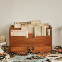 Desk Organizer with Drawer Vintage Mail Organizer with Drawer Space-Saving