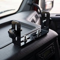 Black CB Radio Mounting Bracket Metal CB Radio Bracket Heavy Duty Steel for Truckers, Drivers, Truck, Dashboard, Center Console