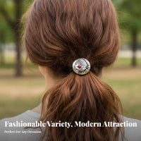 Elastic Hair Band High Elasticity Vintage Metal Hair Elastic Turquoise Tail Holder Secure Hold Long-Lasting for Women