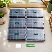 24-Cell Seed Starter Tray, Germination Trays for Vegetables with Ventilation, 36.5×23×11cm Seed Starter Set for Hobby Gardeners, Including Dibber & Labels