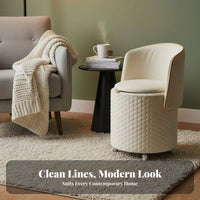 Wheeled Storage Stool 360° Swivel Rolling Storage Chair Scratch Resistant