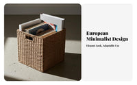 Imitation Rattan Cube basket with Handles Shelf Basket Hollowed-available for Living Room