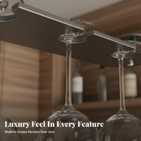 DrillDrillless Installation Under-Cabinet Stemware Rack Easy to Install Under-Cabinet Glass Hanger Space-Saving Design Glassware Holder Rust-Proof for Wine Lovers, Home Entertainers, Homeowners, Dining Room, Restaurant