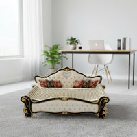 Cat Scratching Bed Retro-Style Cat Sofa with Scratcher Upholstered Scratching Pad for Cats, Kittens, Living Room