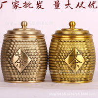 批发黄铜茶叶罐将军罐茶叶罐工艺品摆件量大从优一件代发