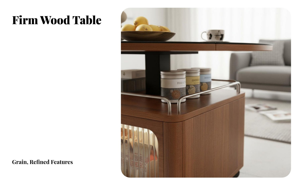 Space-Saving Multi-Functional elevatingTop Table Height Adjustable Expandable elevatingTop Table double-purposeUse Living Room Furniture space-efficient Design for Small Apartment Dwellers, Homeowners, Remote Workers, Dining Area, Home Office