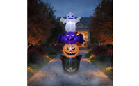 Illuminated Stacked Halloween Inflatable Lighted Inflatable Ghost Giant Black Cat with Pumpkin Easy to Use for Homeowners