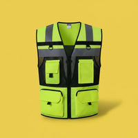 Lightweight Reflective Safety Vest Long-Lasting High Visibility Construction Vest 3D Ergonomic Fit for Road Workers, Traffic Controllers, Cyclists, Roadside, Nighttime