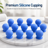 Silicone Cupping Set of 12, Vacuum Suction Massage Cups for Self Massage, Muscle Recovery & Tension Release, Flexible Home Care