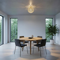 Metal Crystal Shade Decorative Glass Lamp Cover Crystal Lampshade Easy to Clean Spherical Overhead Shade