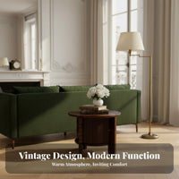 2 Pieces Round Nesting Table Set Dense Wood Wood Construction Tripod Nesting Tables Retro Aesthetic Polished Rounded Edges