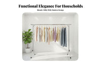 Foldable Design Folding Clothes storage areaSaving Wheeled Folding Clothes Rack Portable Garment Stand Easy Assembly for Students, Renters, property owners, Bedroom, Dorm Room, Balcony
