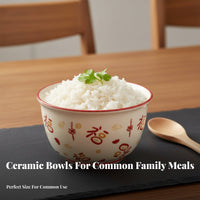 Ceramic Rice Bowl, Cartoon Design, Festive Tableware, Home, Adult