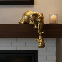 Gold Elephant Statue Smooth Elephant Figurine Gift Animal Sculpture